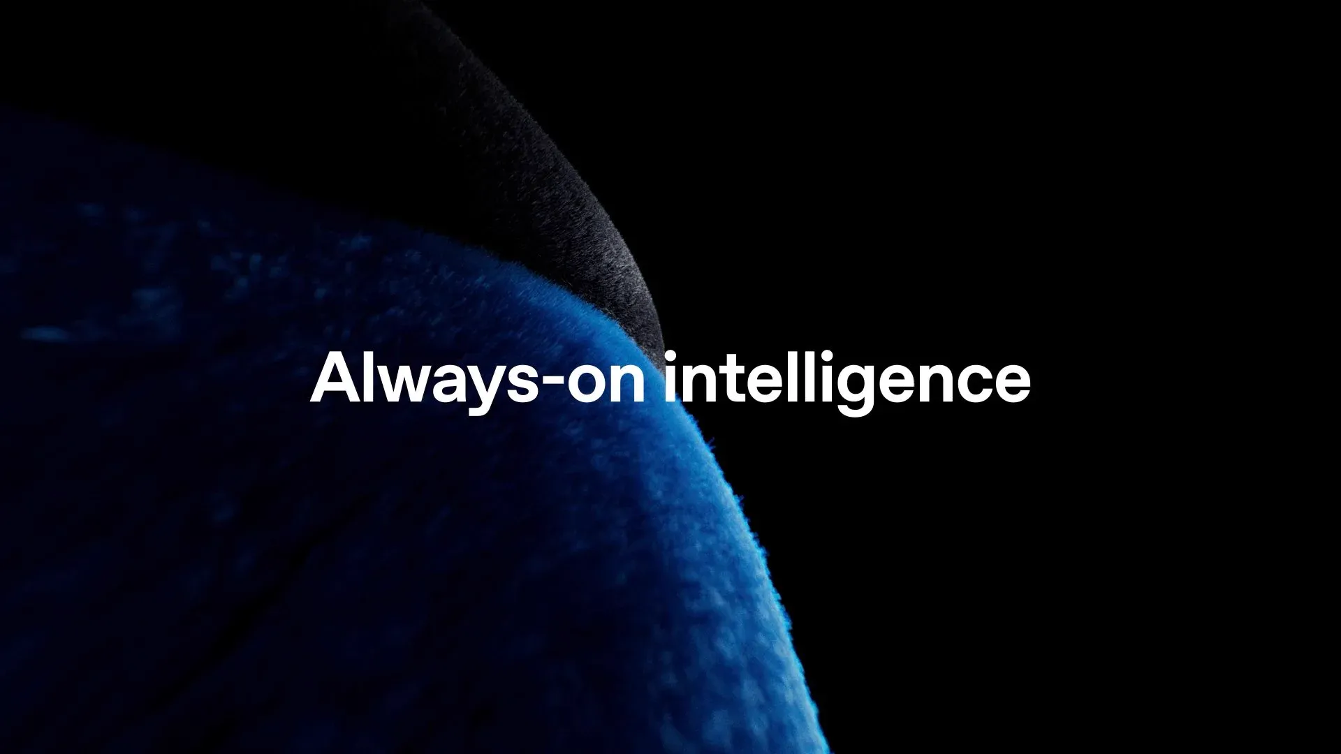 Ankündigungsbild von OpenAI zu Dots: eine blau leuchtende Kugel auf Schwarz und der Satz „Always-on intelligence“